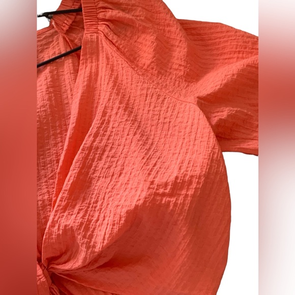 LANE BRYANT Coral Melon Orange Tie-Front Over piece Shrug Crop Plus Size 18/20 - Picture 14 of 15